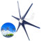 6 Blatt Professionelle Windkraftanlagen Kleiner Windmühlen-Generator 800W Industriemaschinen-Maschinen-Wind-Generator-Kit(blau 12V)