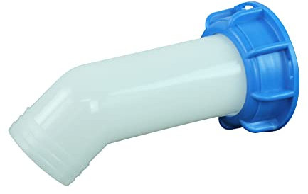 GASMIS Beccuccio di Scarico S60X6 60 mm filettatura grossa, per Serbatoio Acque Piovane IBC 1000 litri, Bocchettone Raccordo Prolunga, con dado girevole e guarnizione, 2 pezzi