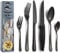 BEWOS Besteck Set für 6 Personen, 36-teiliges Besteck Set mit Steakmessern, Schwarz Mattiert Essbesteck Set inkl. Messer, Gabel, Löffel, Besteck Edelstahl Spiegelpoliert, Spülmaschinenfest
