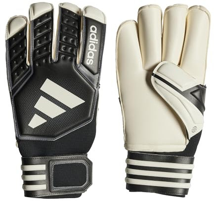 adidas Unisex Goalkeeper Handschuhe (W/O Fingerspeicher) Tiro Gl LGE, Schwarz/Weiß/Iron Met., HN5612, Größe 9