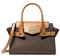 Michael Kors Carmen Medium Flap Satchel Crossbody MK Brown Signature