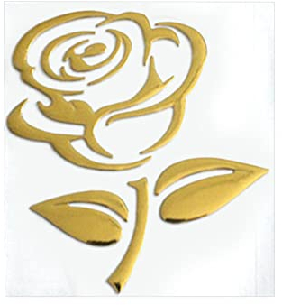 Universal Auto Aufkleber Sticker, MoreChioce 3D Rosenmuster Grafik Aufkleber Selbstklebende Vinyl Körperaufkleber Wasserdichte Außenaufkleber Dekoration für Autohaube Tür Stoßstangen,Gold