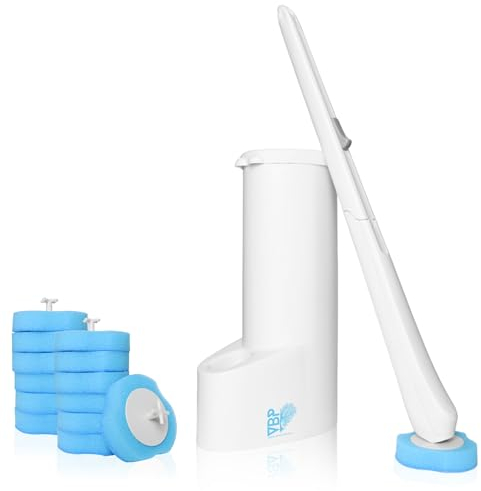 H&H Home Escobilla Baño Cabezal Desechable WC - Escobilla Baño Higiénica - Escobilla Baño Desechable - Gel Limpiador 3 Capas de Limpiado con Gel, Trapo Manchas Resistentes y Esponja
