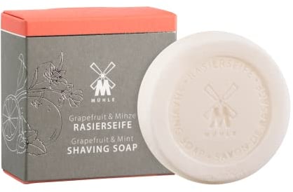 MÜHLE Rasierseife - hochwertige Rasurseife mit Grapefruit & Minze für alle Hauttypen - fruchtig & belebend – 65 g