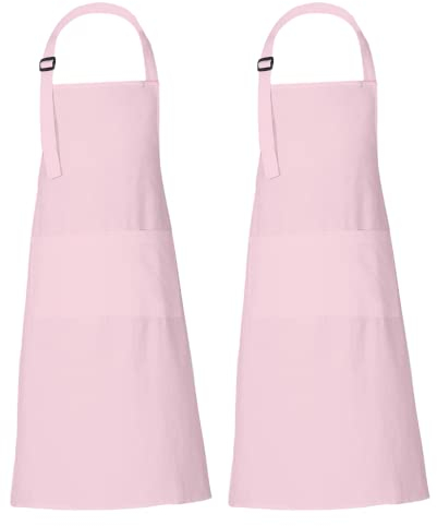 RAJRANG Cotton Cooking Aprons with 3 Pockets Grill BBQ Apron for Women and Men Adjustable and Easy Care 69 x 89 cm