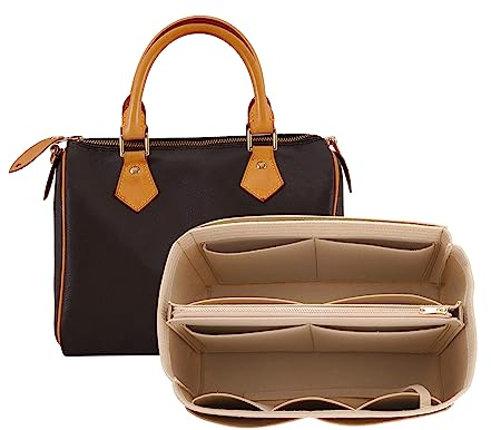 DOIAPUOS Geldbörsen-Organizer-Einsätze für Louis Vuitton Speedy 25 Handtaschen, Beige, Größe S