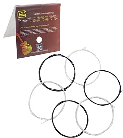 C101 Schwarze Nylonfaser Klassische Gitarrensaiten - Schwarzes Nylonmaterial