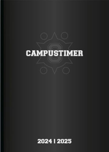 Alpha Edition - Campustimer Black 2024/2025 Semester-Planer, 10x15cm, Kalender mit 192 Seiten, Notizbereich, Adressteil, August bis Juli des Folgejahres und internationales Kalendarium