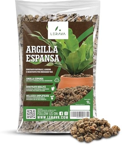 LERAVA® Arcilla Expandida para Plantas 1L – Piedra Volcanica y Piedras para Macetas, Arlita Decorativa, Sustrato de Drenaje para Jardinería, Cultivo Sostenible y Leca Plantas en Interior y Exterior