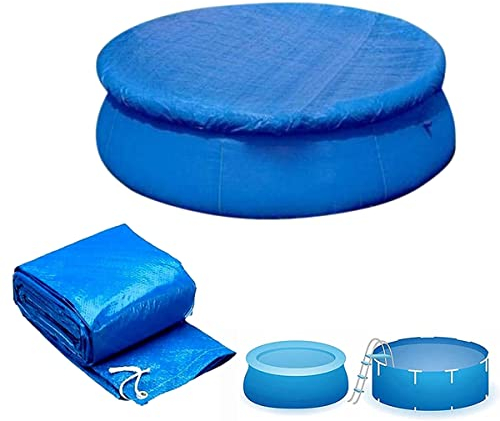 Round Pool Cover, Swimming Pool Cover Easy Set Dustproof Pool Protector for Inflatable Pools & Above Ground Pools (244cm/8ft)