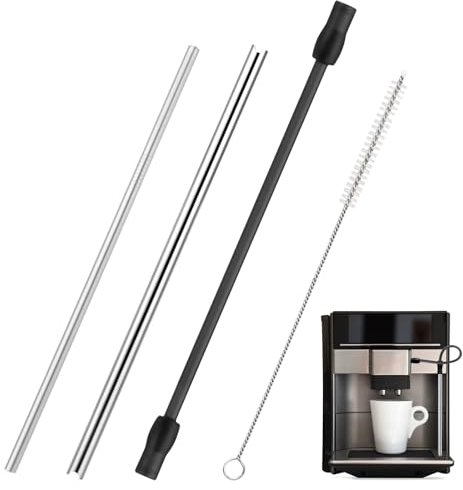 3 Stück Edelstahles Milchrohr Milchschlauch Kompatibel mit Siemens Eq6 Kaffeevollautomat mit Milchschlauch Milchschlauch Kompatibel mit Siemens EQ6 EQ700 Kaffeevollautomat Zubehörset mit Bürste