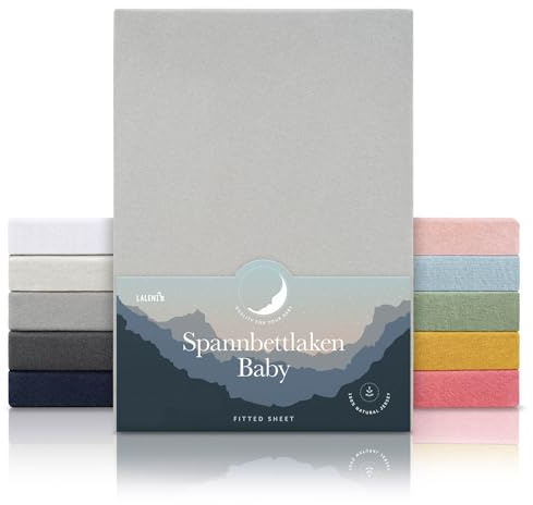Laleni Jersey Spannbettlaken, 50x89cm, für Baby Beistellbett & Stubenwagen, 100% Baumwolle, Oeko-TEX Zertifiziert, Grau