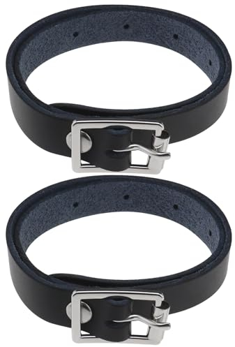 VGOL 2 Stück PU-Leder-Reitriemen PU-Leder-Sporenriemen Verstellbare Edelstahl-Schnalle Sporenriemen für Reitställe Reitwettbewerbe Tägliches Training