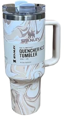 Bluecoolly Kaffeebecher to Go, Doppelwandiger Edelstahl Vakuum Isolierbecher mit Griff und Stroh, Tragbare Autobecher Becher Tumbler Thermobecher Kaffeetasse für Heißer und Kalter Getränke