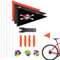 YUZHEDM 3 Stück Reflektierende Fahrradflagge Fahrrad Sicherheit Flaggen Wasserdicht Wimpel Reflektierend Fahrradfahne+Bunte Fahrradspeichenperlen Dekorationen Hohe Sichtbarkeit Freien Radfahren
