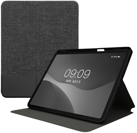 kwmobile Schutzhülle kompatibel mit Apple iPad Pro 13 (2024) - Hülle Slim - Tablet Cover Case mit Ständer Anthrazit Schwarz