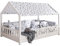 TiCAA Dachvorhang mit Motiv für Hausbett Kay 120 x 200