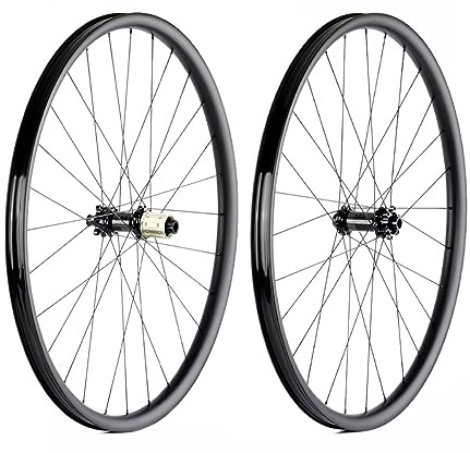 LXWKAI Ruote per Mountain Bike da 29 con Cerchio in Fibra di Carbonio, Freno a Disco, mozzo Passante, Ruote Anteriori e Posteriori MTB da 28 Fori per HG 8-12 XD/MS, Ruota Libera a 12 velocità