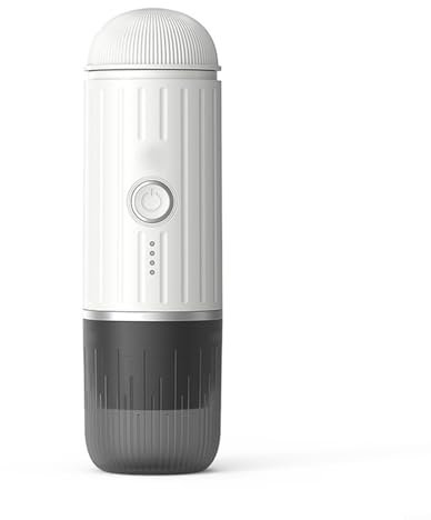 Cafetera, cafetera eléctrica inalámbrica recargable para viajes, 24,8 x 7,5 cm, cafetera portátil (blanco)