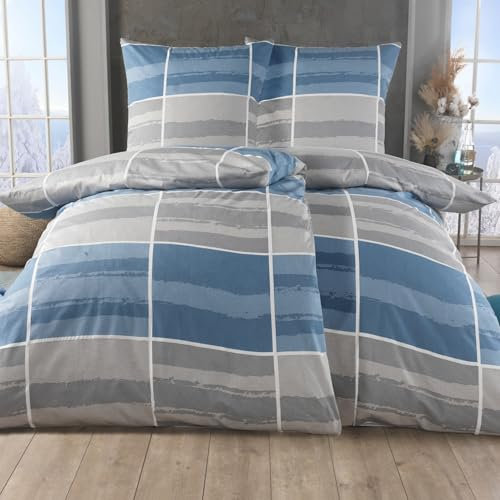 MALIKA 4 teilige kuschelige Baumwolle Soft Fein Biber Bettwäsche 135x200 + 80x80 Kissenbezug, flauschig warme Winter Bettbezug, Größe:2X 135x200 + 2X 80x80, Design - Motiv:Design 6