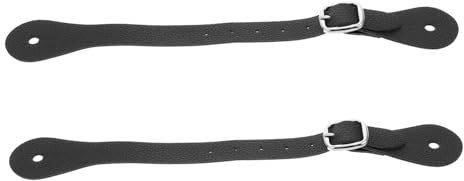 KITANDOVE 2st Gürtelsporen Zum Reiten Reitgurte Stiefelzubehör Stiefelsporen Verstellbare Stiefelriemen -stiefelgurte Verstellbare Träger Langlebige Riemen Pu-Leder Black