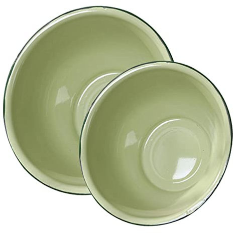 MAGICLULU Retro Emaille Schüssel Set 2 Stück Große Kapazität Becken für Kochen Reinigung