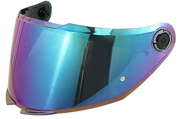 VCOROS Helmvisier für MT-V-28B Thunder 4 SV,Motorrad Windschutz Helm Objektiv Visier Vollgesichts,Helmlinsen Visier,Motorradhelm Visier Zubehör Ersatz (Regenbogen)