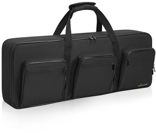OUUTMEE Sac pour Clavier 49 Touches, Sac de Transport pour Clavier de Piano électrique 49 Touches avec bandoulière réglable et 6 Poches pour Accessoires, 34,3x4,1x13,0