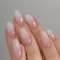 24Pcs Gradient Pink Coffin Fake Nails, Medium Length French Tip False Nails, Pink Press on Nails for Girls Women, Reusable Stick on Nails for DIY Nail Art 10