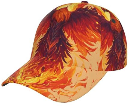 Unisex,Herren Dame Baseball Kappe Phoenix-Druck Papa Hüte Verstellbar Sportmütze Niedlich Baseballmütze Für Angeln Outdoor Reisen