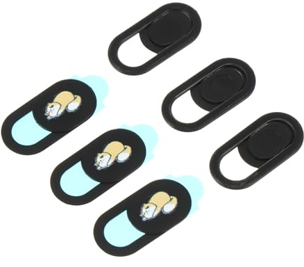 Mikikit 6 Stück Flexible Webcam Linsenabdeckung aus Abs mit Tiermuster für Laptop und Tablette zum Schutz der Privatsphäre mit Schieberegler für Einfache Bedienung