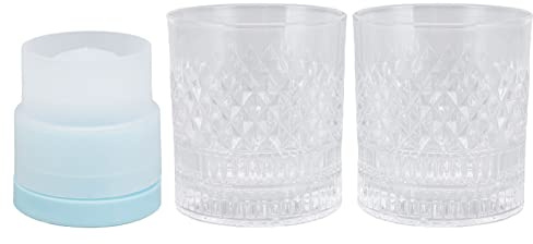 Großkugeleis Set für Cocktails Whisky -Saft, Pudding mit 2 Whiskybrillen, Einzigartige Geschenke für Männer, Whiskyglas mit EIS (Brillant)
