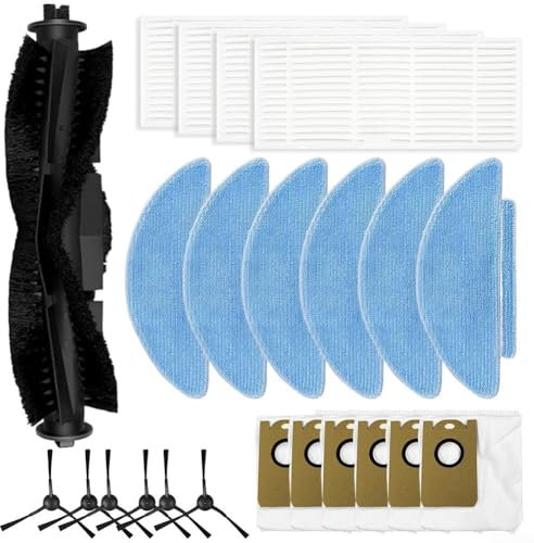 Ersatzteil Zubehör für Lubluelu für SL60 Plus Saugroboter, Hauptseitenbürste Filter Mop Tuch Staubbeutel Kit Essential Tools (B)