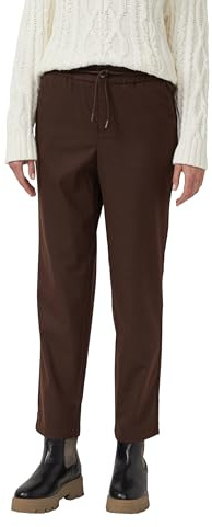 s.Oliver Damen Hose – Flanell, Relaxed Fit, Elastikbund, Tapered Leg
