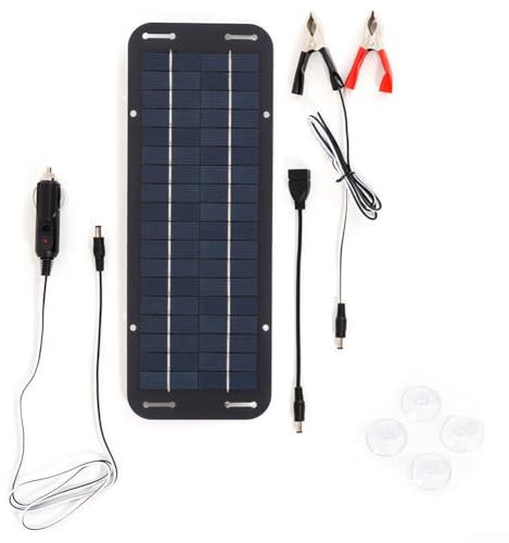Kit de panneau solaire 30 W 12 V, chargeur de batterie portable pour voiture, bateau, camping-car, moto – Chargeur solaire étanche IP65 haute efficacité avec protection multiple