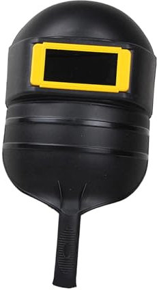 Milageto Máscara de soldadura de mano, pantalla de soldadura de mano, antisalpicaduras, resistente a impactos, de protección laboral, protector facial, Negro