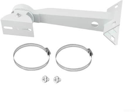 CCTV Security Camera Corner Pole Mounting Bracket with 2 Loops for Surveillance Camera,Pole Mount Bracket for CCTV Cameras with 2 Adjustable Loops Up to 20cm Diameter Aluminum Alloy Corner Mount