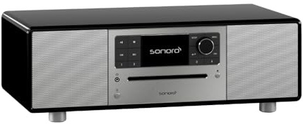 sonoro Prestige Kompaktanlage mit CD Player (UKW, DAB Plus, Spotify, Deezer); Schwarz (hochglänzend) - Silber; 2026