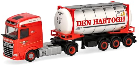 Herpa LKW Modell DAF XG Swapcontainer-Sattelzug Den Hartogh (Niederlande), Miniatur im Maßstab 1:87, Sammlerstück, Made in Germany, Kunststoff