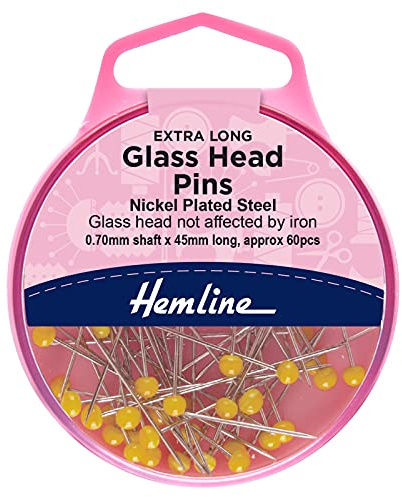 Hemline 45mm Quilters Glass Head Pins - 60pcs H703