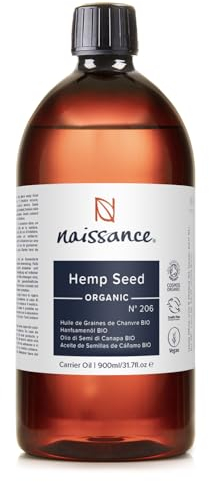 Naissance Hanfsamenöl BIO (Nr. 206) - 900ml - Kaltgepresst Hanföl - Vegan und Tierversuchsfrei - für Gesicht, Haut, Haare