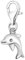 Quiges Charm Anhänger 3D Ozean Delphin 925 Silber mit Karabinerverschluss für Bettelarmband