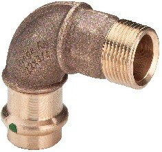 'Viega 2214 – Kurve 90 Grad Sanpress 2214 Durchmesser männlich 12 x 1/2 Bronze