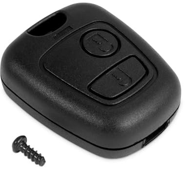 OcioDual Coque Télécommande 2 Boutons Pas de Lame Logo Noir Compatible Peugeot 307 406 Boitier Étui Rechange Clé Voiture
