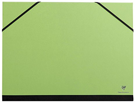 Clairefontaine 44804C Zeichenmappe (Gummizug, B4, 28 x 28 cm, ideal zur Aufbewahrung Ihrer Werke) grün