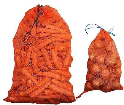 Gardening Naturally Onion Storage Net - Vegetable Nets 32 x 48cm (small) Holds approx 5kg (Pack of 10) - More Pack