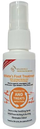 24 Hour Athlete’s Foot Fungal Infection Treatment, Anti-Bacterial, Long-Lasting Relief for Tinea Pedis 25ml Bottle with Easy Application Spray by Goldshield.