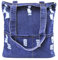 FakeFace Damen Jeans Canvas Leinwand Umhängetasche Messenger Bag Handtasche Schultertasche Tasche Löcher Muster Hellblau & Dunkelblau
