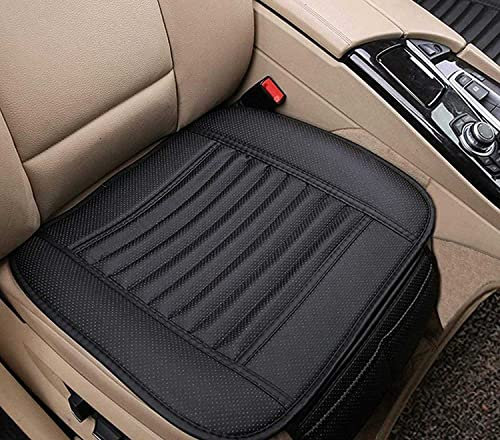 Auto Sitzauflage von Big Ant Auto Sitzkissen Autositzbezug Auto Vordersitz Kissen PU Leder x 2 Stück,Schwarz
