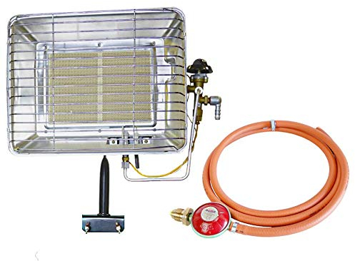 INTERGAS Portable Propane Gas Heater – Adjustable 2.2–4.4kW LPG Workshop Heater with Spark Ignition, Pilot Light & Flame Failure Device – 37mbar Regulator & Hose – Ideal for Garages, Sites & Outdoor